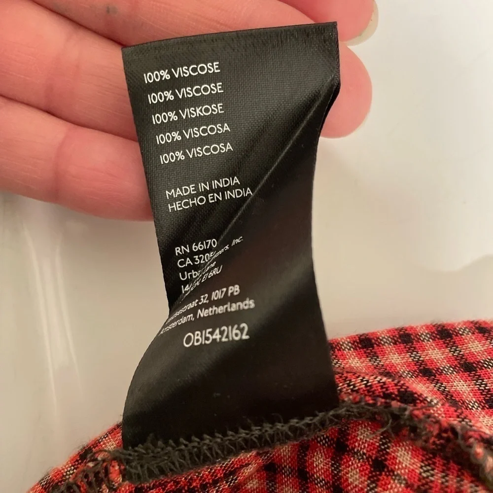 NWT Womens Size XS We The Free By Free People Shirt Dress Plaid Button Up Red‌‌‍ - Picture 7 of 11